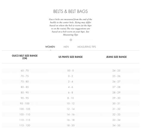 gucci childrens belt size chart